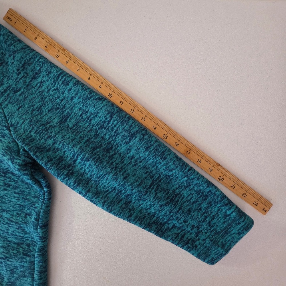 Lands' End Tunic Top Women 2X Blue Marl Cowl Neck Fleece Long Cozy Winter Warm - Picture 7 of 11